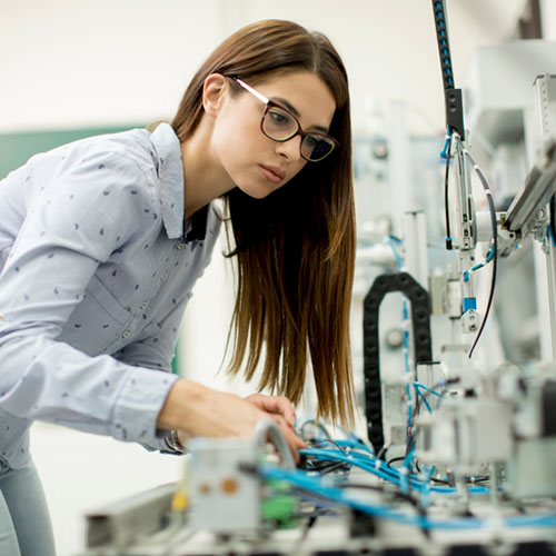 Woman working in automation