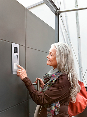 Natty dwelling know-how cherish associated door entry methods promote security and security for aging in residence. (Courtesy of ABB)